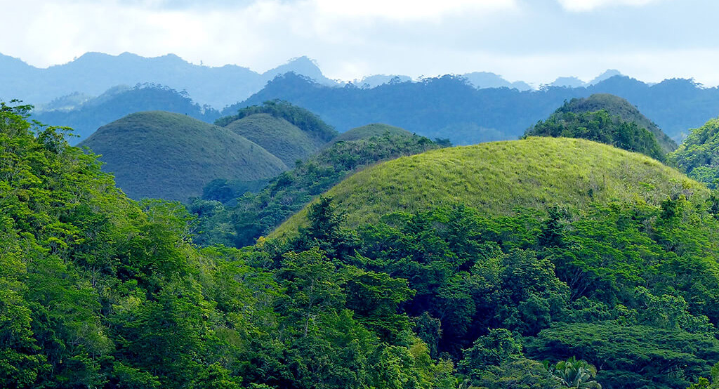 Chocolate hills à Bohol.