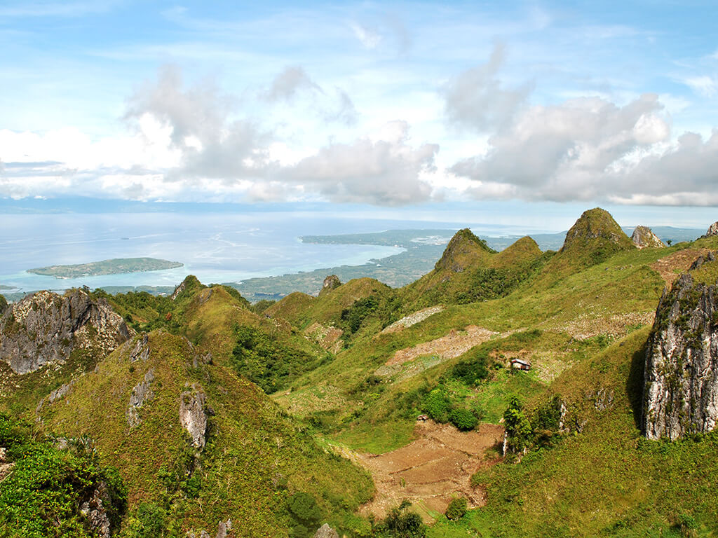 Vue depuis les montagnes à cebu.