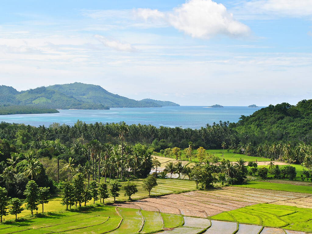 Vue sur la mer à Palawan, Philippines.