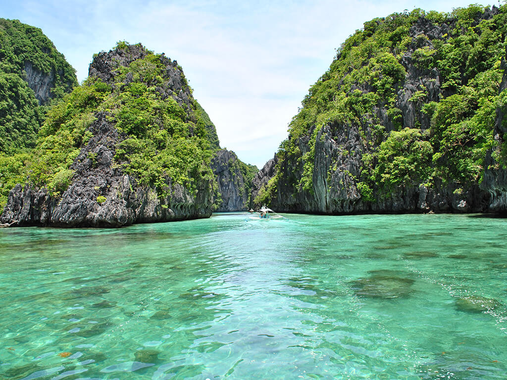 Baie idyllique de Port Barton sur l'ile de Palawan, Philippines.